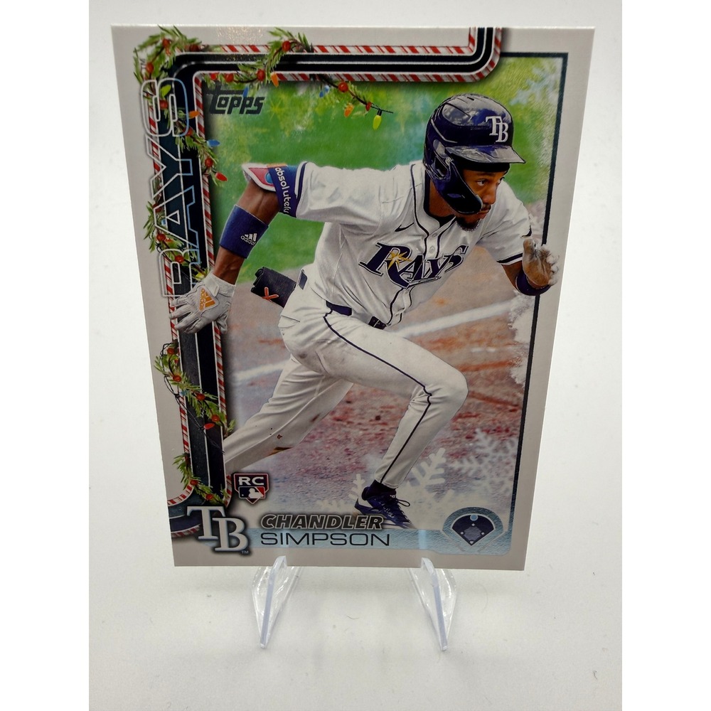 2025 Topps Holiday Chandler Simpson RC H38 Tampa Bay Rays Baseball Card Rookie